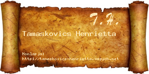Tamaskovics Henrietta névjegykártya