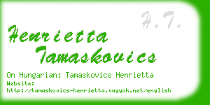 henrietta tamaskovics business card